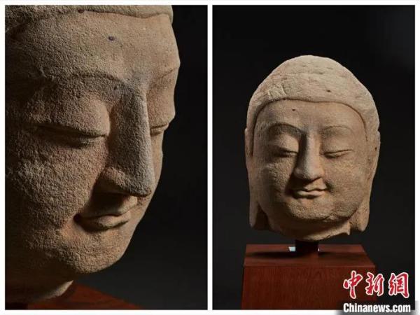 流失海外近一個世紀(jì)的天龍山石窟第8窟北壁主尊佛首 國家文物局供圖 羅征 攝